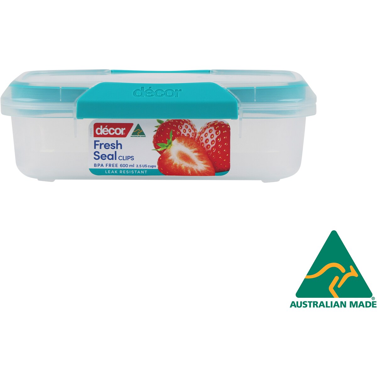 Decor Fresh Seal Clips Container, Oblong 600ml