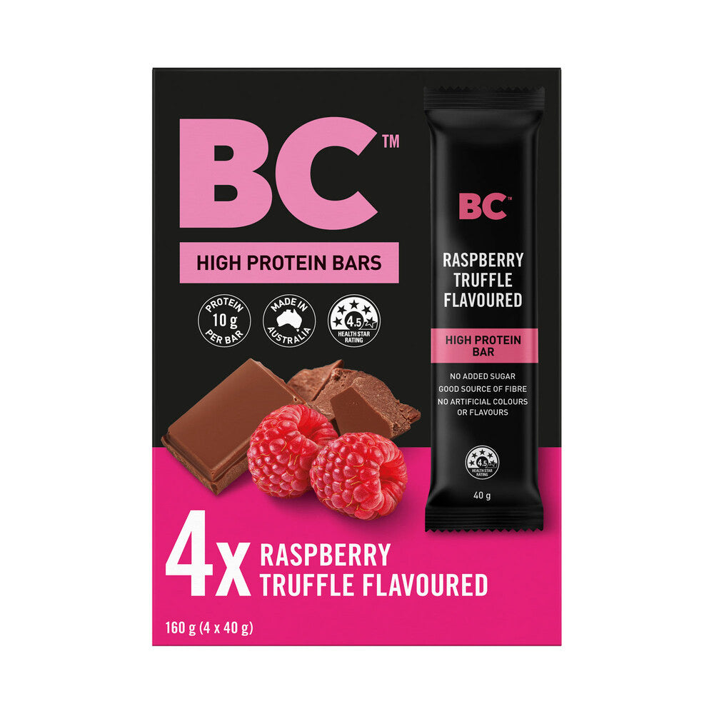 BC High Protein Bar Raspberry Truffle 4 Pack - 160g