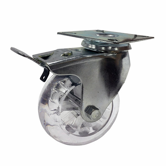 Easyroll Transparent Swivel Plate Castor - 100mm