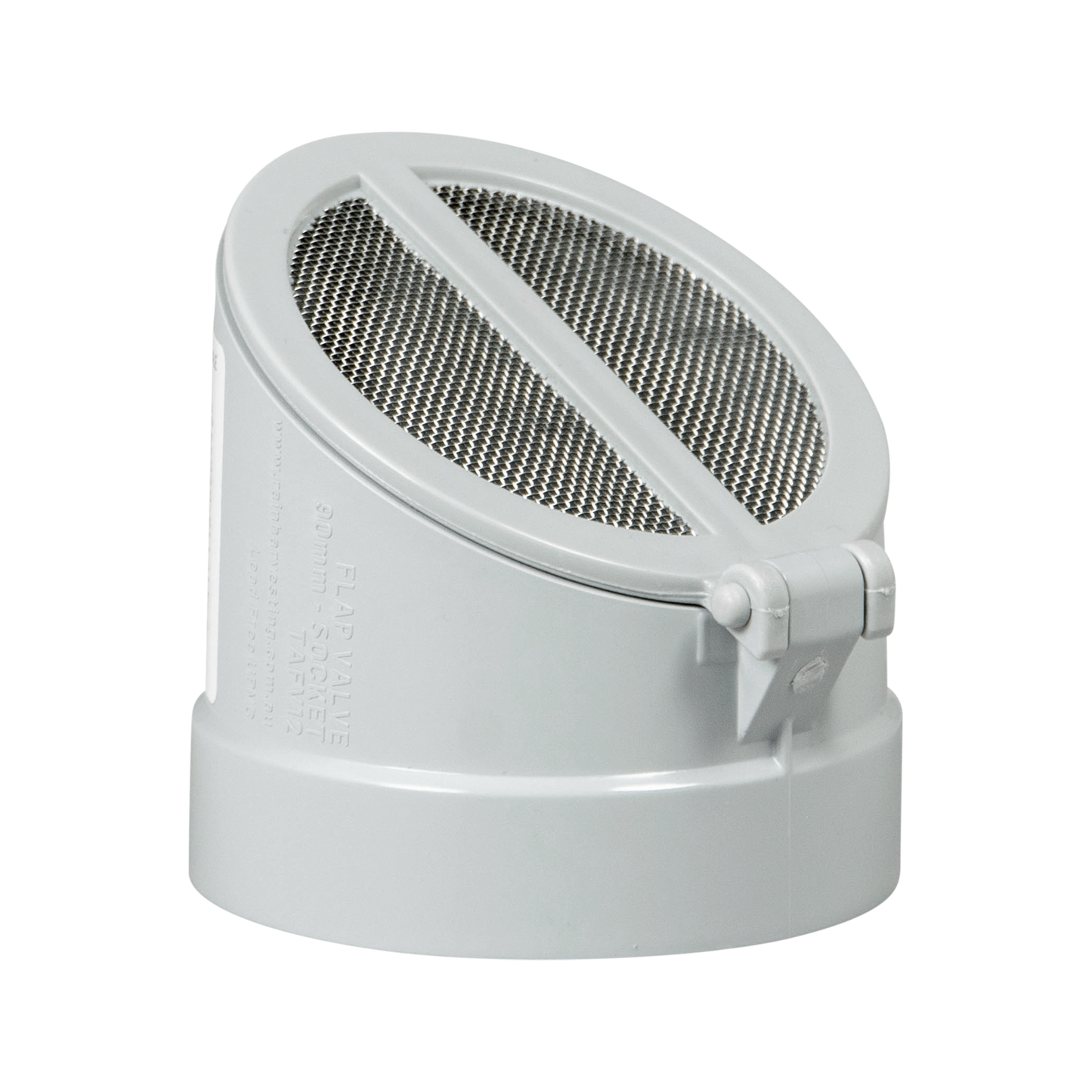 Rain Harvesting F Vented Screen Flap Valve - 90mm - Grey