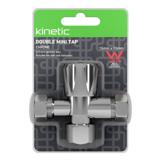 Kinetic Chrome Double Mini Tap - 15 x 15mm