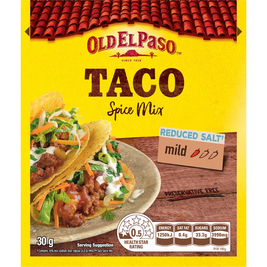 Old El Paso Reduced Salt Taco Spice Mix Taco Spice Mix 30g