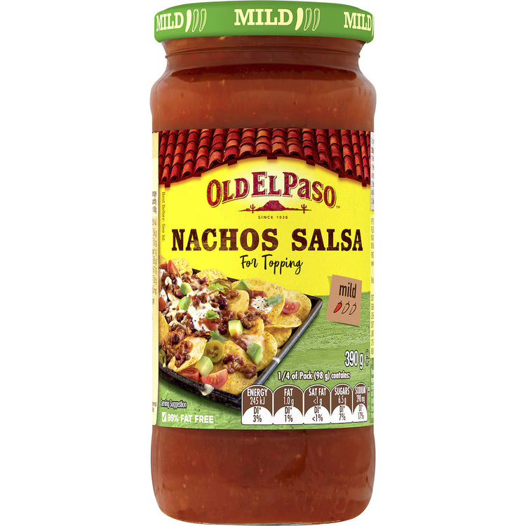 Old El Paso Nachos Salsa Topping Mild Mild 390g