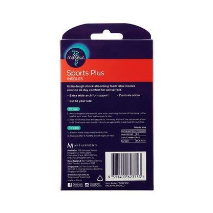 Maseur Sports Plus Insoles 1pr - 1 PAIR