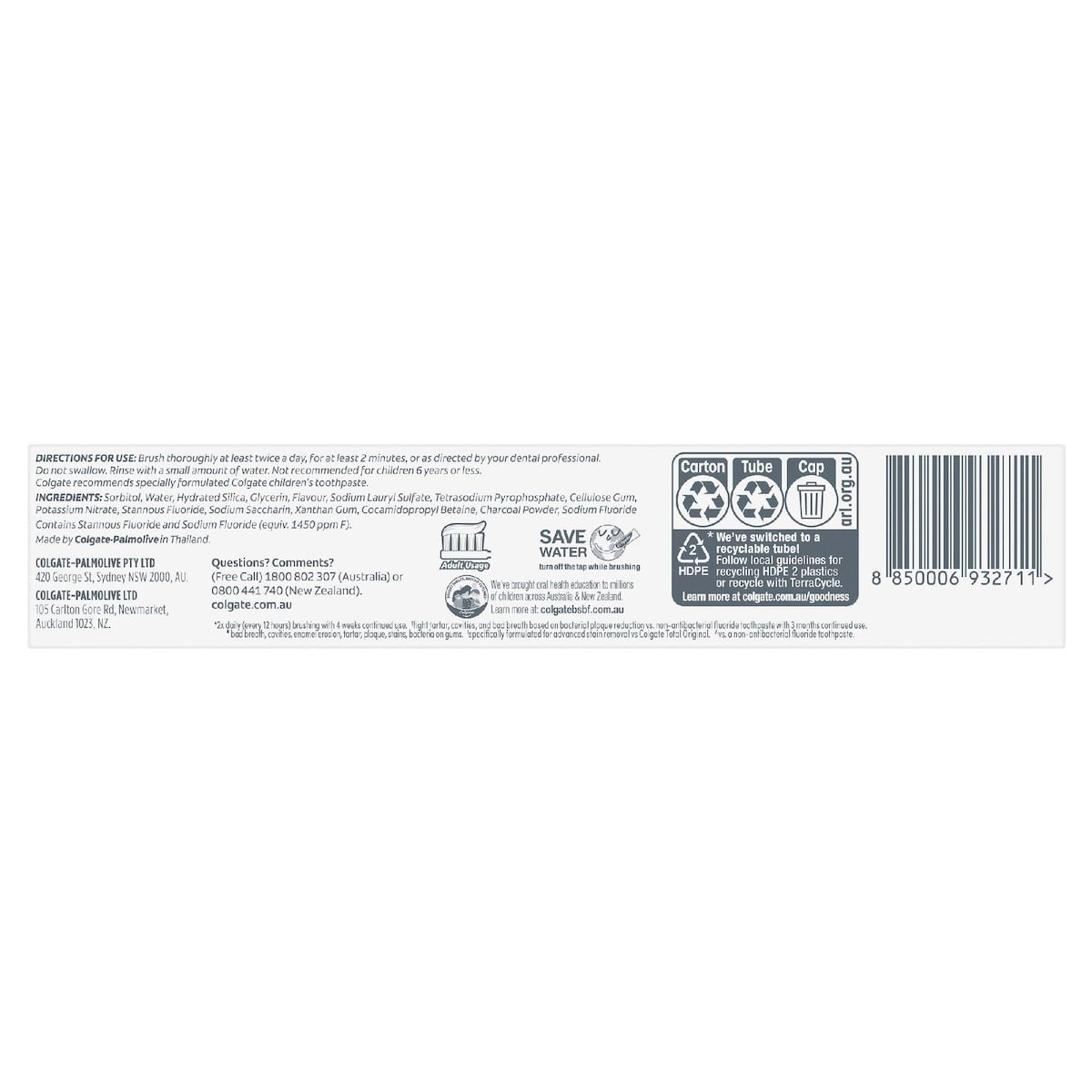 Colgate Total Active Prevention Deep Clean With Charcoal Toothpaste 200g