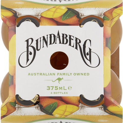 Bundaberg Tropical Mango Sparkling Drink 375ml X 4 Pack