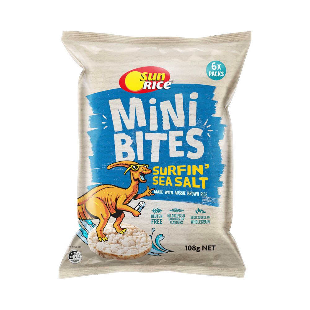 Sunrice Mini Bites Surfin Sea Salt 6 Pack - 108g