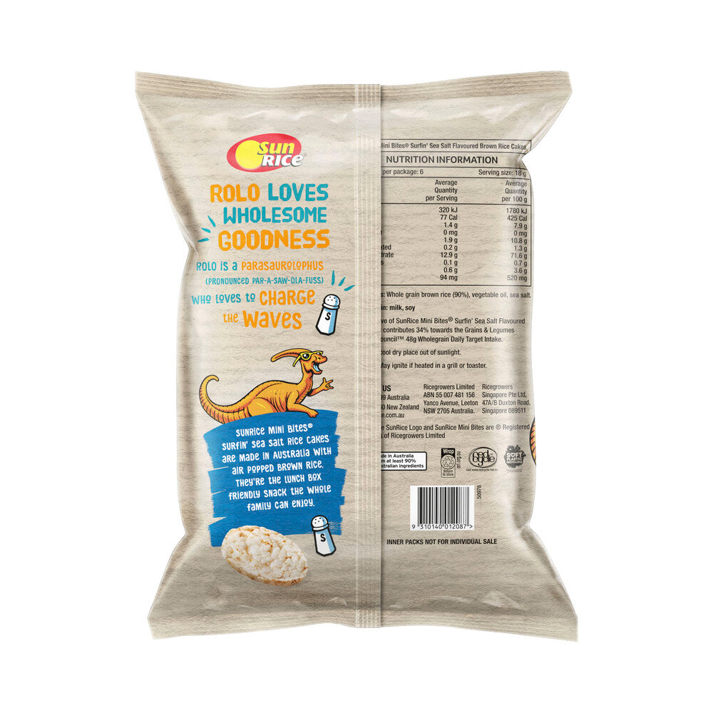 Sunrice Mini Bites Surfin Sea Salt 6 Pack - 108g