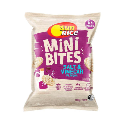 Sunrice Mini Bites Rollin Salt & Vinegar 6 Pack - 120g