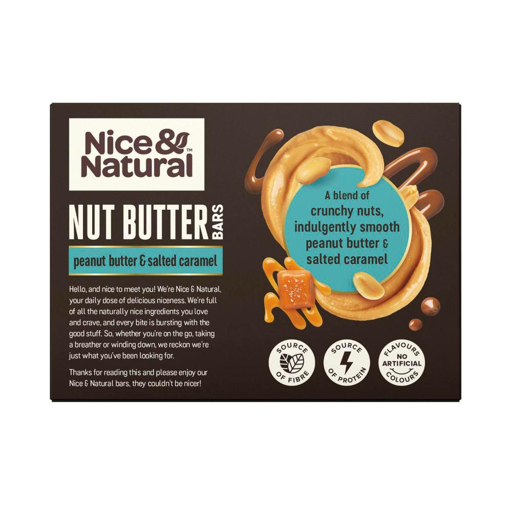 Nice & Natural Nut Butter Bars Peanut Butter & Salted Caramel Snacks 5 Pack - 175g