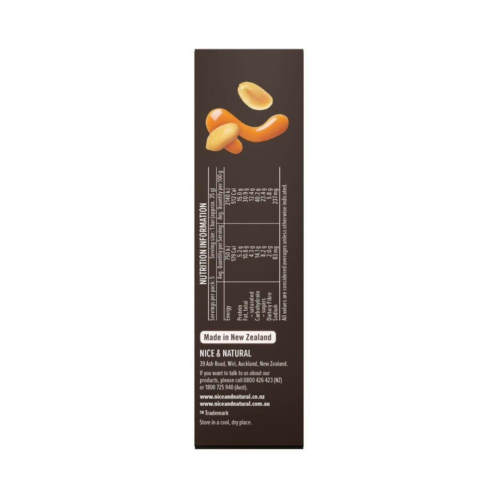 Nice & Natural Nut Butter Bars Peanut Butter & Salted Caramel Snacks 5 Pack - 175g