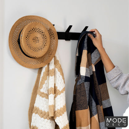 Mode Hat and Coat Rack - 4 Sliding Hooks - 450mm