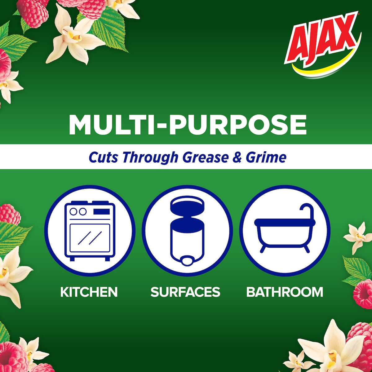 Ajax Spray & Wipe Multipurpose Cleaner Vanilla & Berries 475ml
