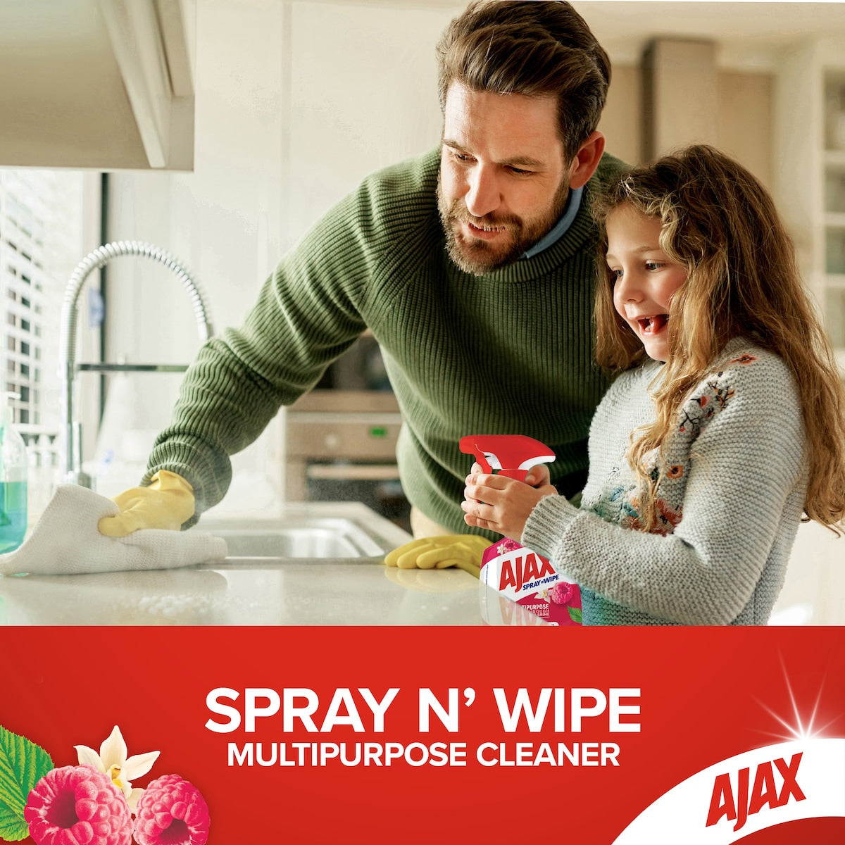 Ajax Spray & Wipe Multipurpose Cleaner Vanilla & Berries 475ml