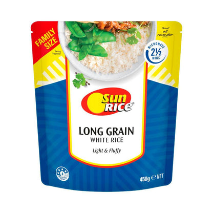 Sunrice Microwave Long Grain Rice Pouch - 450g