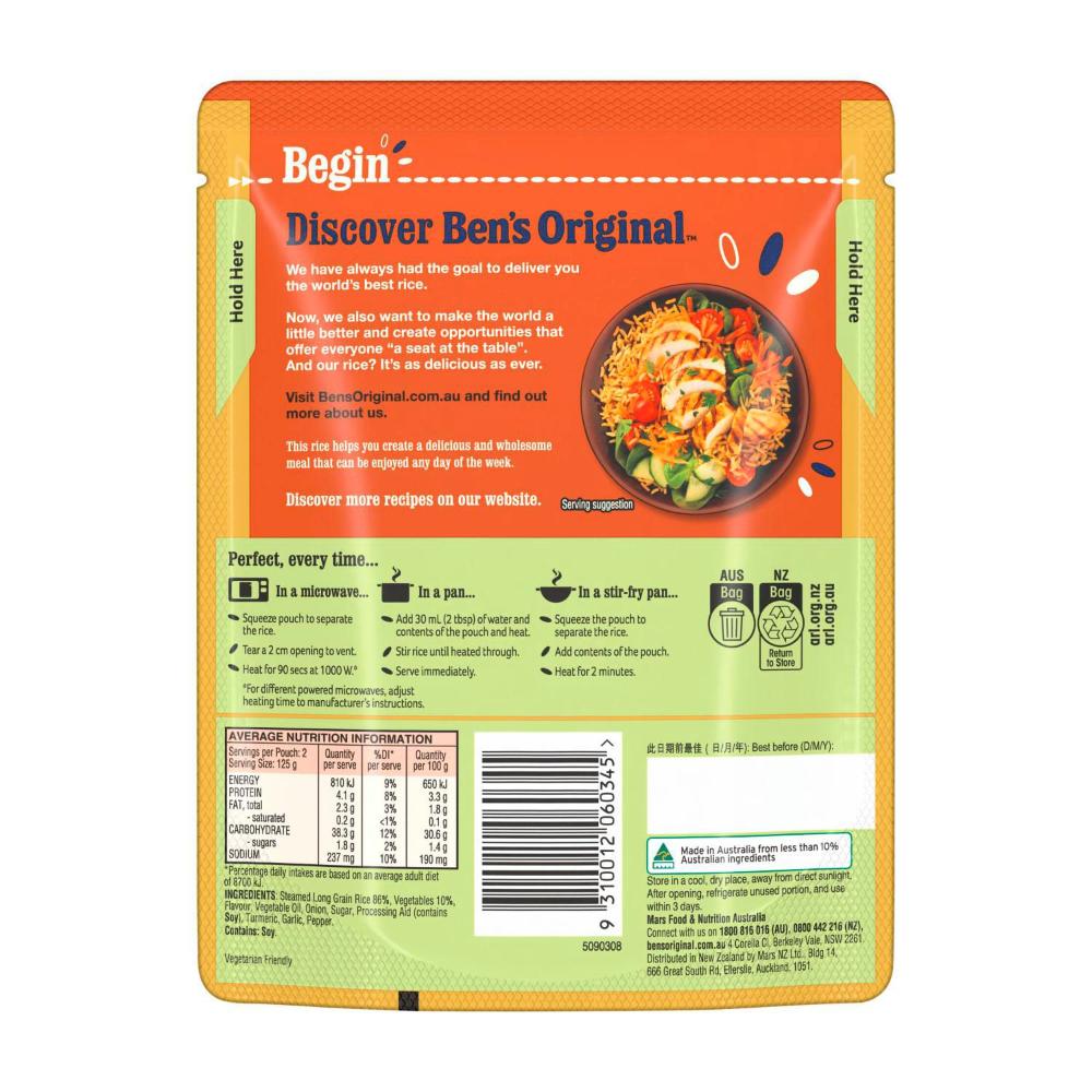 Ben's Original Golden Vegetable Rice Pouch - 250g