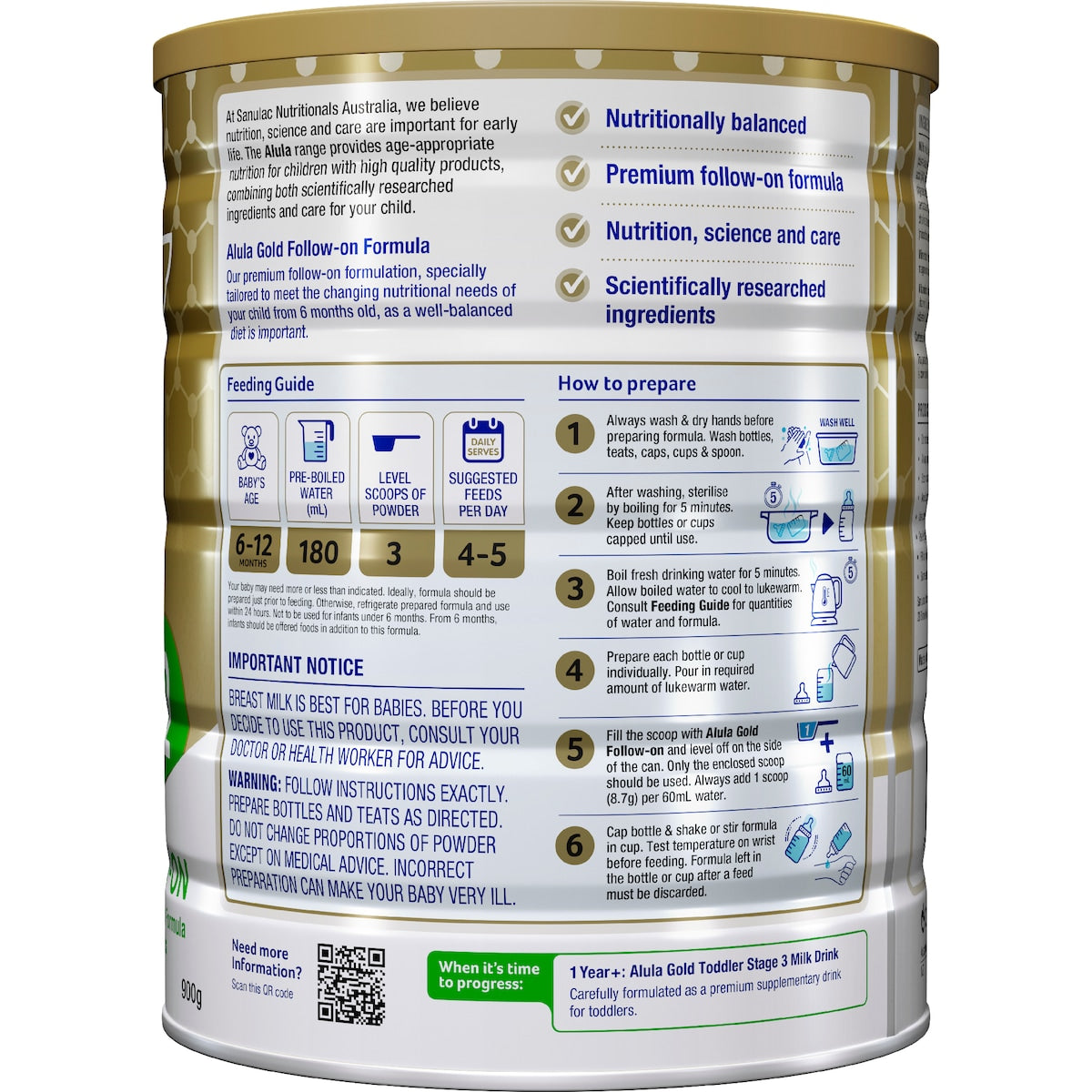 Alula Gold Follow On Formula 6-12m 900g