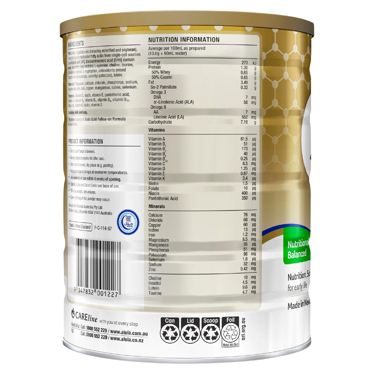 Alula Gold Follow-on 6-12 Months Formula 900g