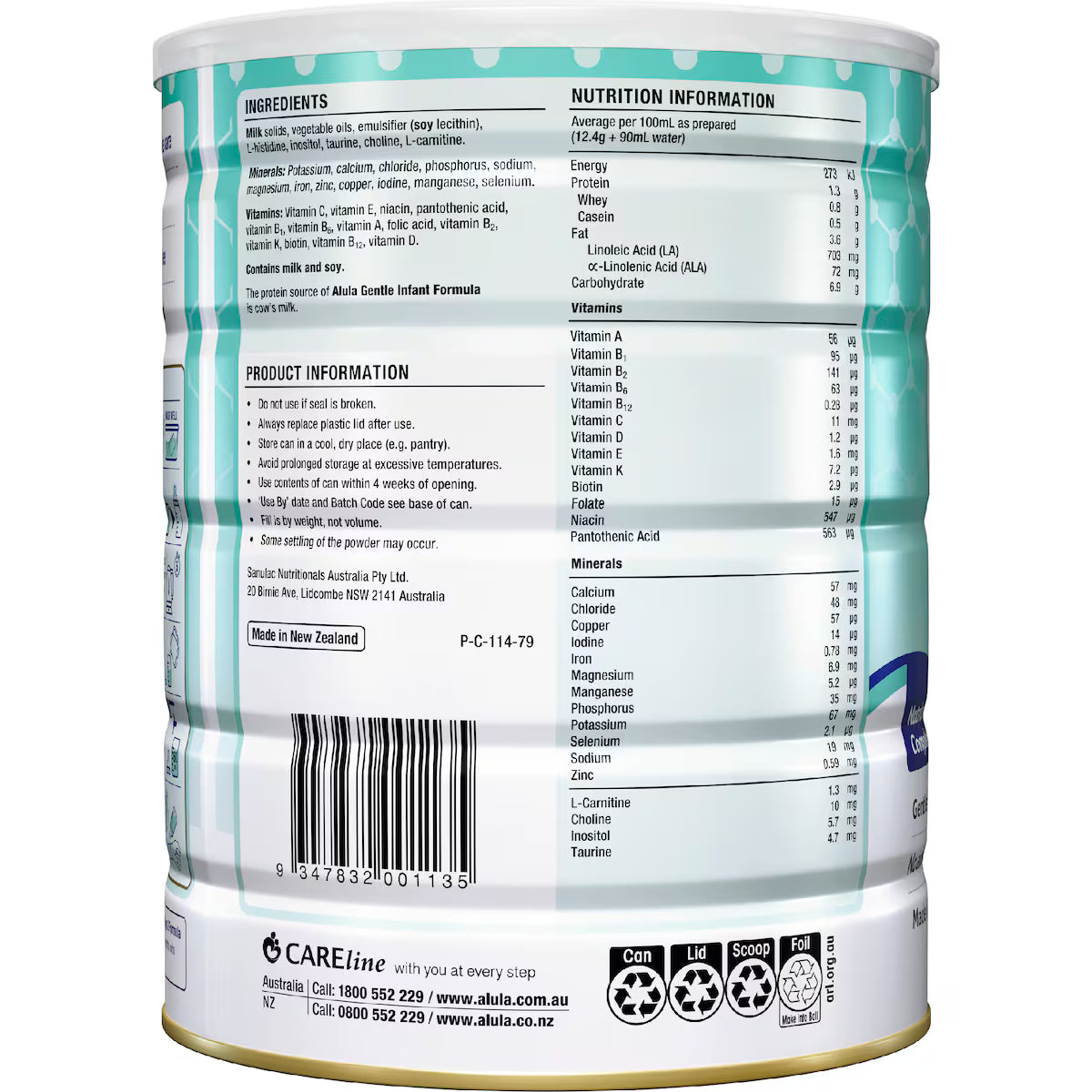 Alula Original Newborn 0-6 Months Infant Formula 900g