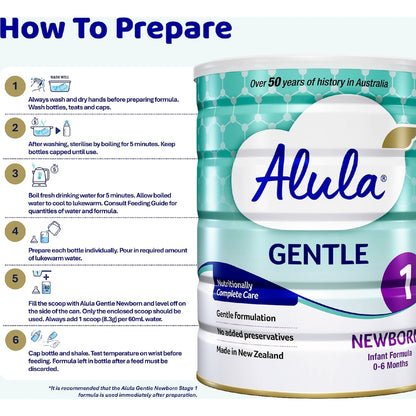 Alula Gentle Stage 1 Newborn Infant Formula 0-6 Months 900g