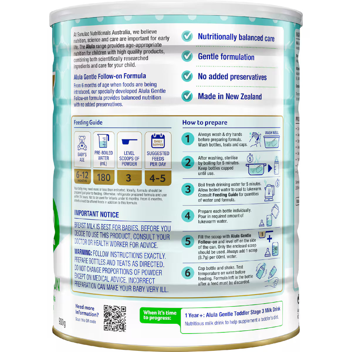 Alula Original Follow On 6-12 MonthsÂ Formula 900g