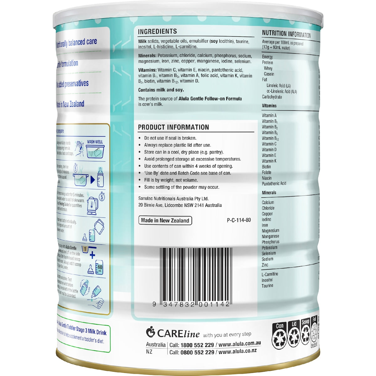 Alula Gentle Stage 2 Follow-on Formula 6-12 Months 900g