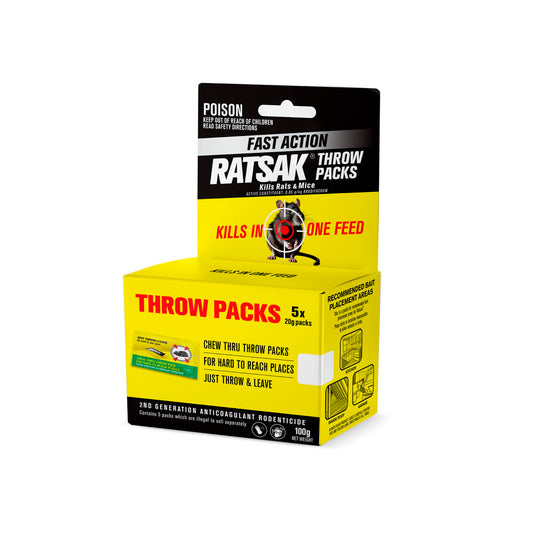 Ratsak One Shot Bait Throw Packs - 100g