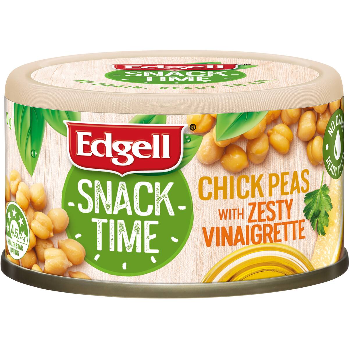 Edgell Snack Time Chickpeas Salad Topper With Zesty Vinaigrette 70g