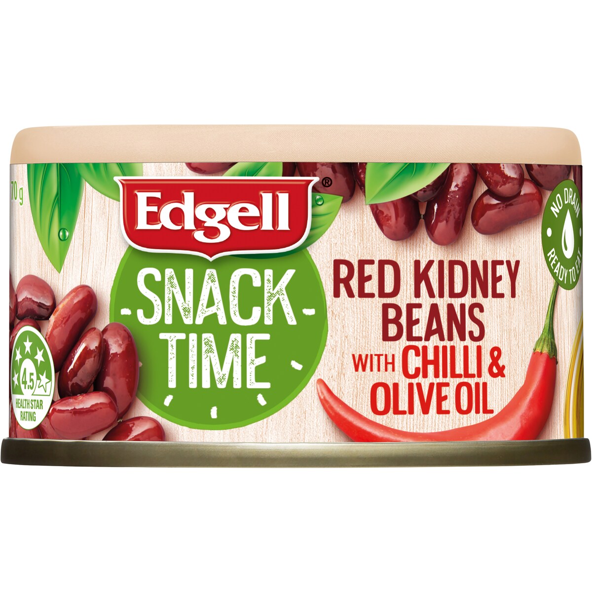 Edgell Snack Time Red Kidney Beans Salad Topper with Chilli 70g
