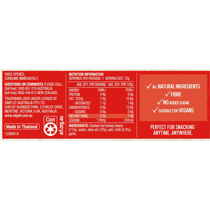 Edgell Snack Time Red Kidney Beans Salad Topper with Chilli 70g