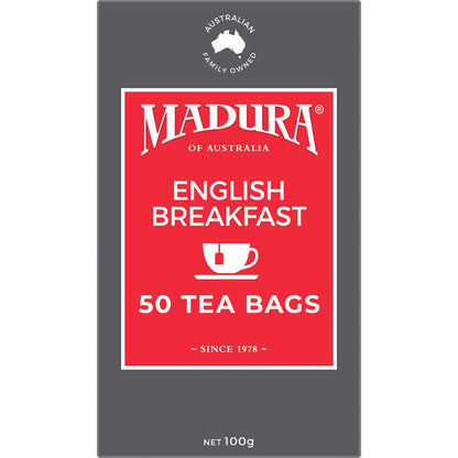 Madura English Breakfast Tea Bags 50 Pack