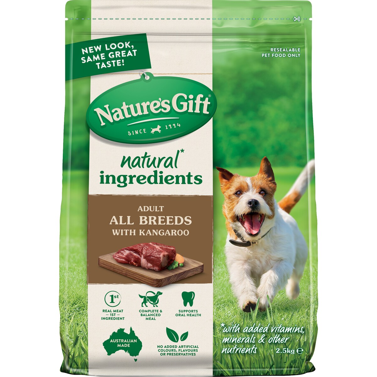 Nature's Gift Adult Dry Dog Food With Kangaroo 2.5kg