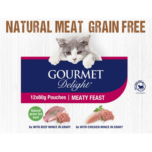 Gourmet Delight Meaty Feast 80g X12 Pack