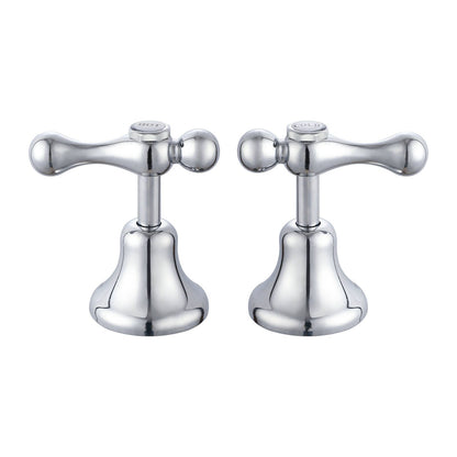 Shaw Mason Chrome 1/4 Turn Lever Basin Top Assembly - 77 x 117 x 65mm - Pair
