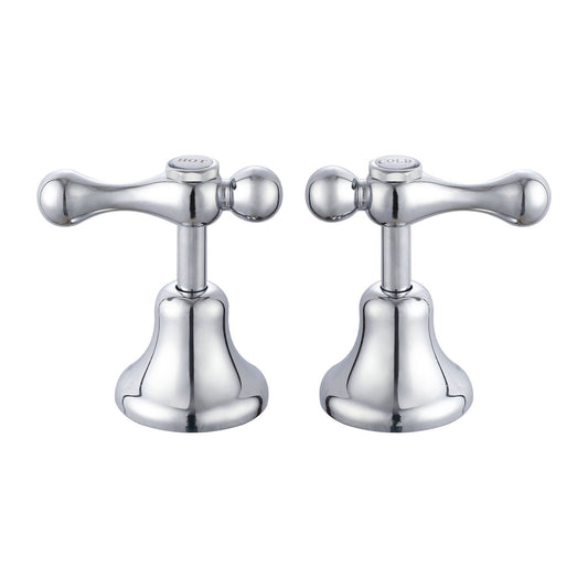 Shaw Mason Chrome 1/4 Turn Lever Basin Top Assembly - 77 x 117 x 65mm - Pair