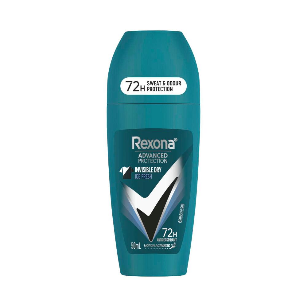 Rexona Men Deodorant 72h Advanced Roll On Invisible Dry Ice Fresh - 50mL