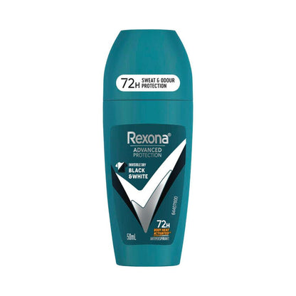 Rexona Men Deodorant 72hr Advanced Roll On Invisible Dry Black & White - 50mL
