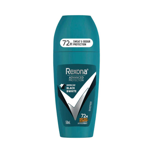 Rexona Men Deodorant 72hr Advanced Roll On Invisible Dry Black & White - 50mL