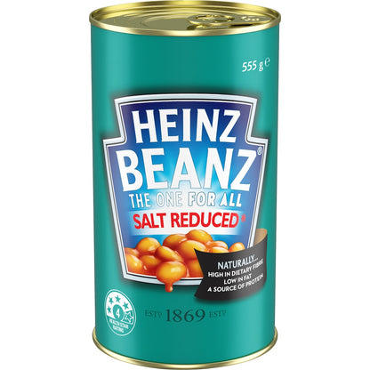 Heinz Baked Beans In Tomato Sauce Canned Salt Reduced 555g