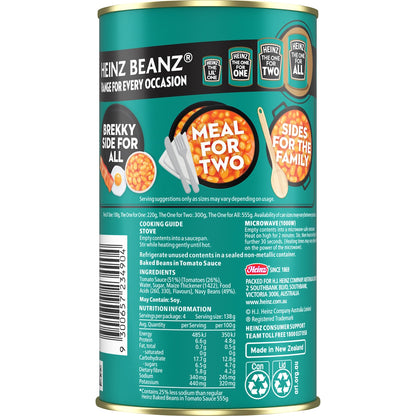 Heinz Baked Beans In Tomato Sauce Canned Salt Reduced 555g
