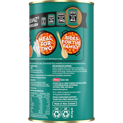 Heinz Baked Beans In Tomato Sauce Canned Salt Reduced 555g