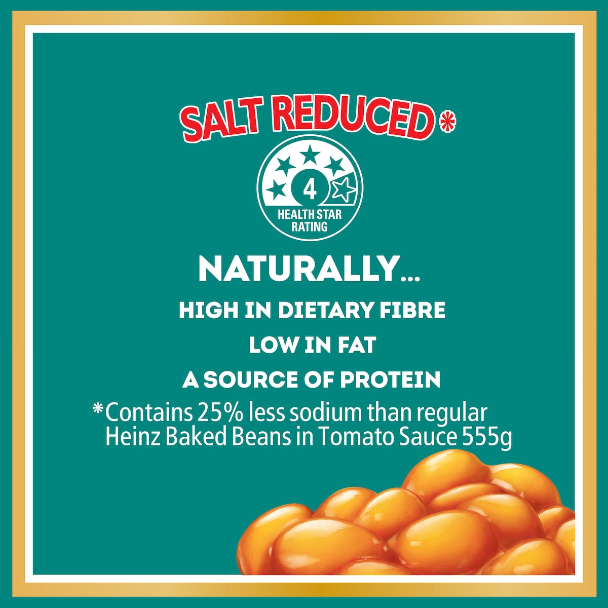 Heinz Baked Beans In Tomato Sauce Canned Salt Reduced 555g