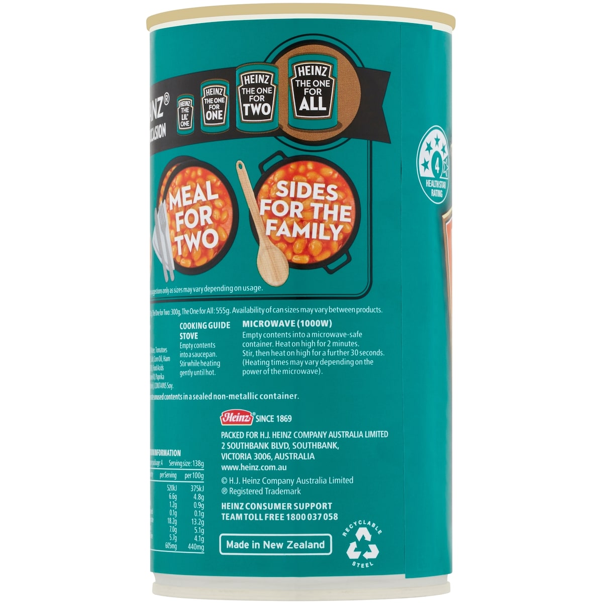 Heinz Beanz Canned Baked Beans In Ham Sauce 555g