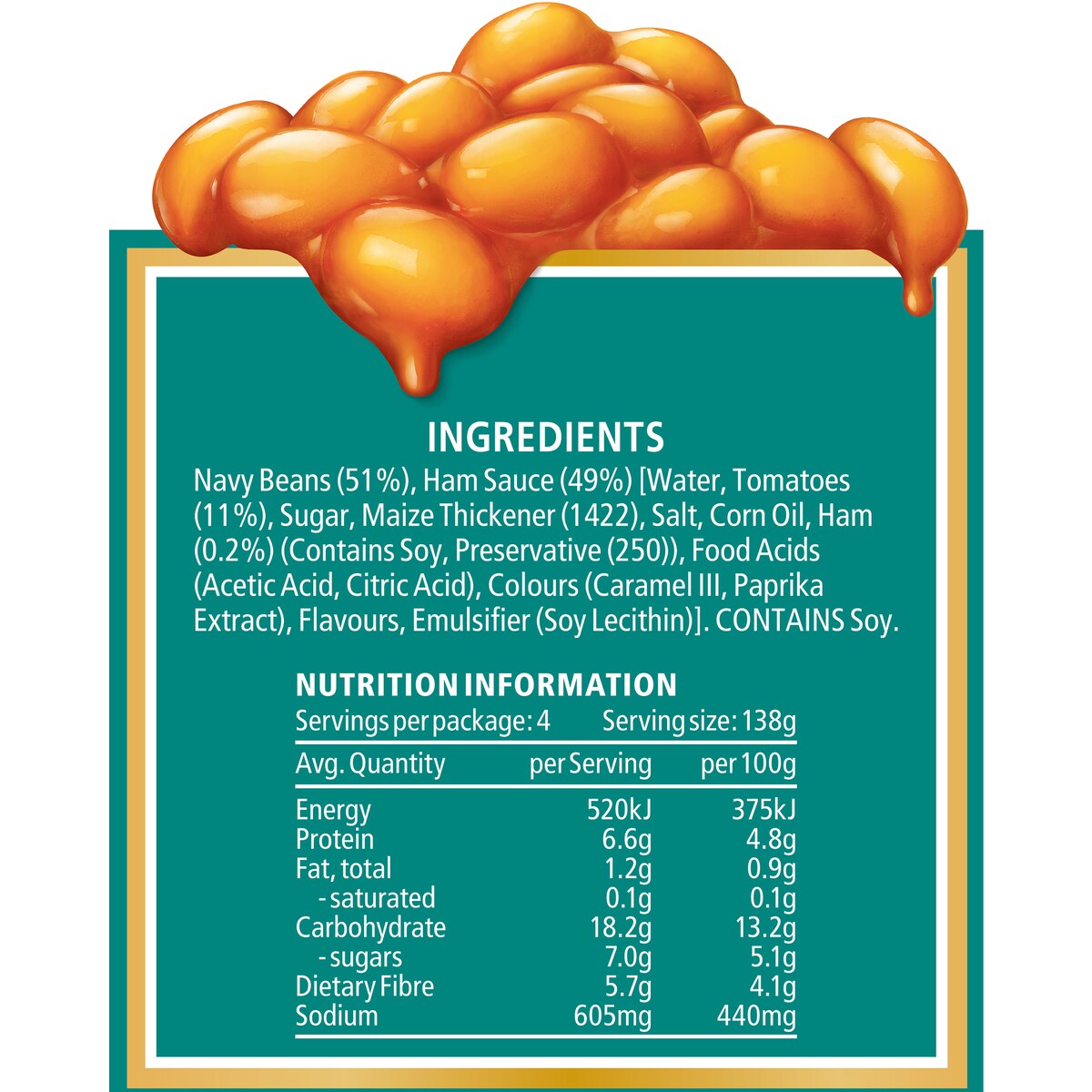 Heinz Beanz Baked Beans In Ham Sauce 555g