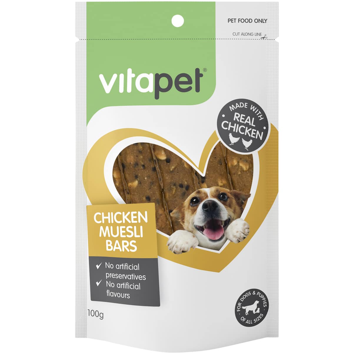 Vita Pet Chicken Muesli Bars Dog Treats 100g
