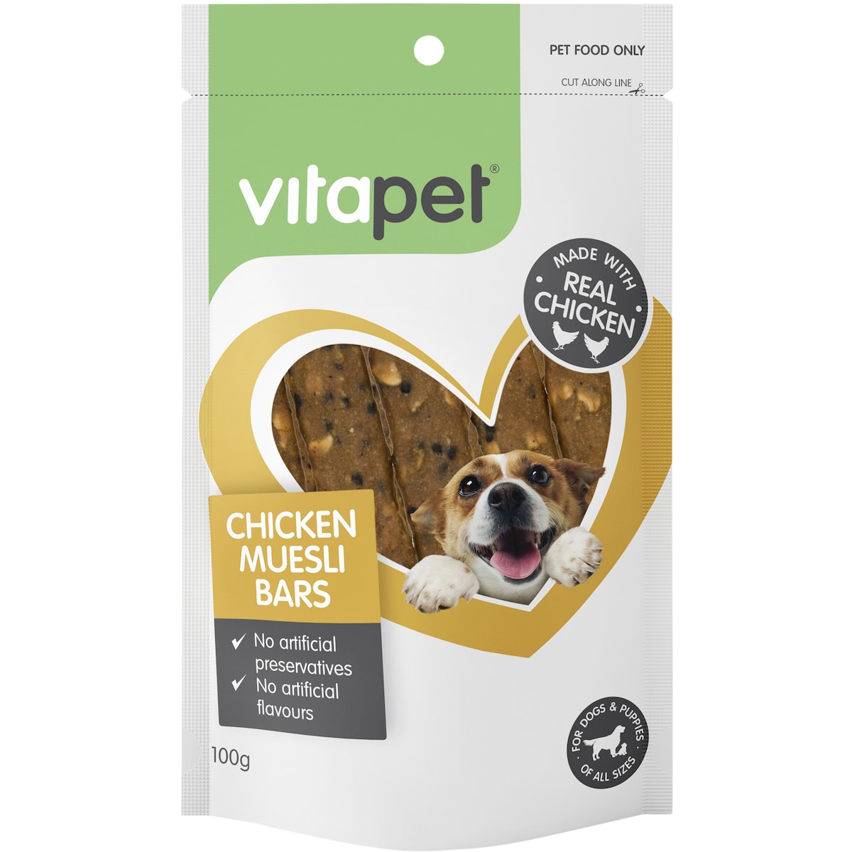 Vita Pet Chicken Muesli Bars Dog Treats 100g