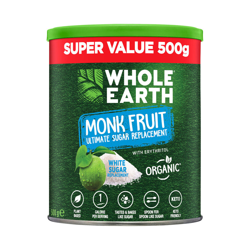 Whole Earth Sweetner Monkfruit White Canister - 500g