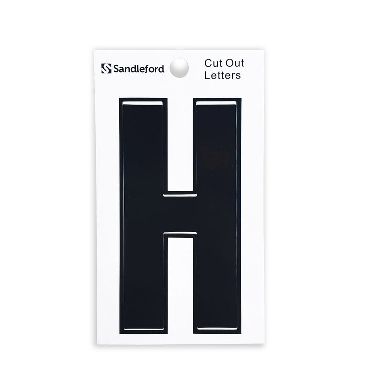 Sandleford Self Adhesive House Letter H - 85mm - Black