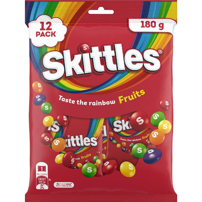 Skittles Fruits Chewy Lollies Snack & Share Party Bag 180g