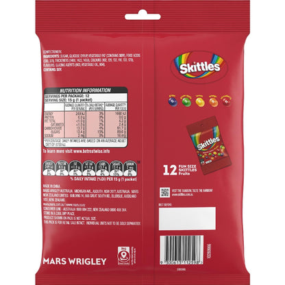 Skittles Fruits Chewy Lollies Snack & Share Party Bag 180g